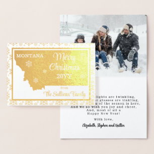 Merry Christmas from  Montana State   Photo Foil Card