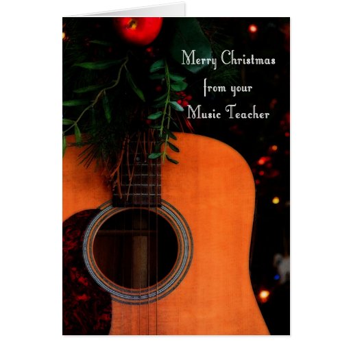 Merry Christmas from Music Teacher Joyful Song Card | Zazzle