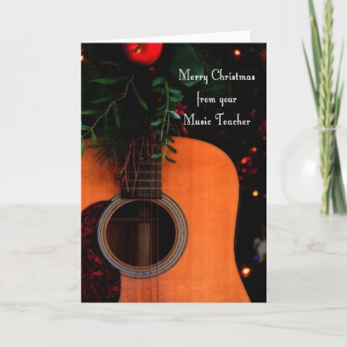 Merry Christmas from Music Teacher Joyful Song Holiday Card