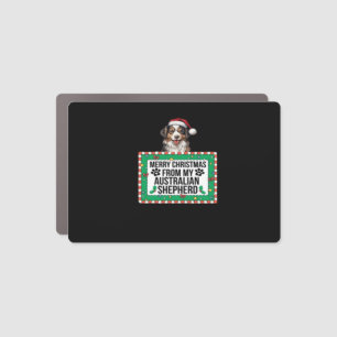 Merry Christmas From My Australian Shepherd Classi Car Magnet