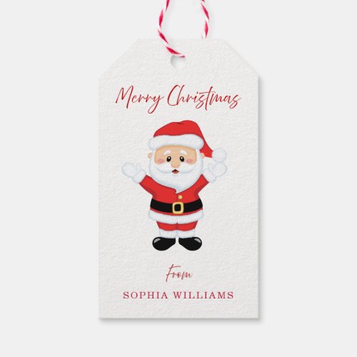 Merry Christmas from Name Santa Present Gift Tags