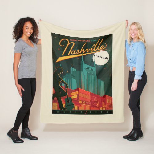 Merry Christmas from Nashville Fleece Blanket