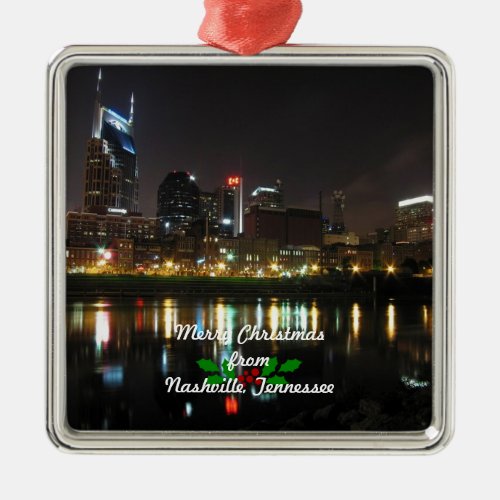 Merry Christmas from Nashville Metal Ornament