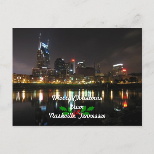 Merry Christmas from Nashville Tennessee Holiday Postcard