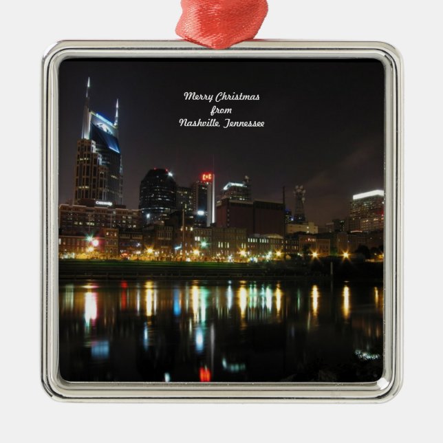 Merry Christmas from Nashville, Tennessee Metal Ornament (Front)