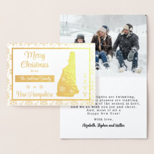 Merry Christmas from New Hampshire State   Photo Foil Card