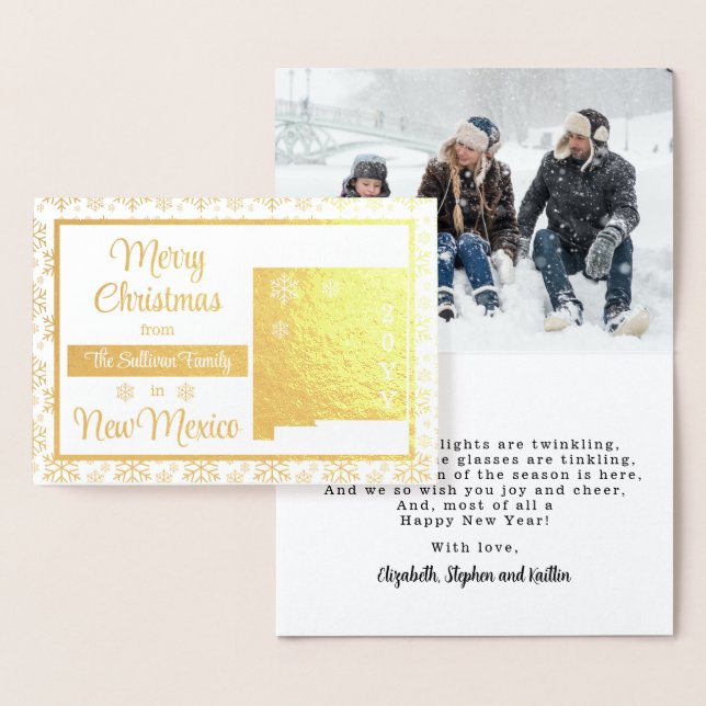 Merry Christmas from New Mexico State Photo Foil Card (Display)