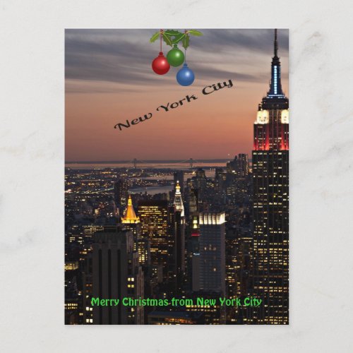 Merry Christmas from New York City Holiday Postcard