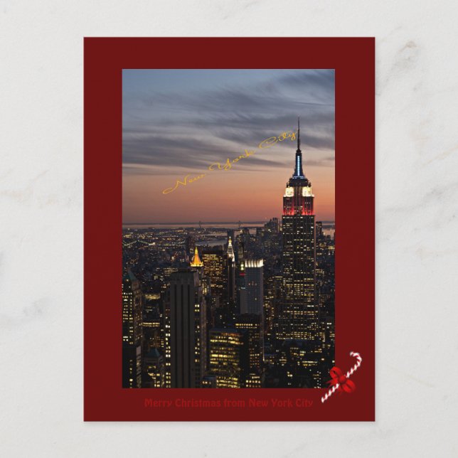 Merry Christmas from New York City Holiday Postcard (Front)
