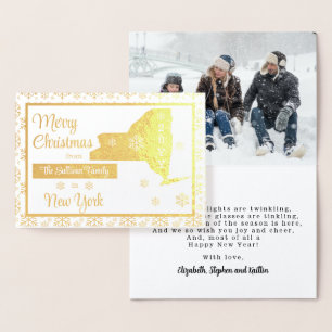Merry Christmas from New York State Photo Foil Card