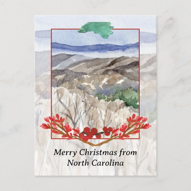 Merry Christmas from North Carolina Blue Ridge  Holiday Postcard (Front)