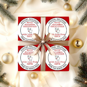 Merry Christmas from North Pole Custom Santa Wrapping Paper