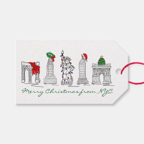 Merry Christmas from NYC New York City Holiday Gift Tags
