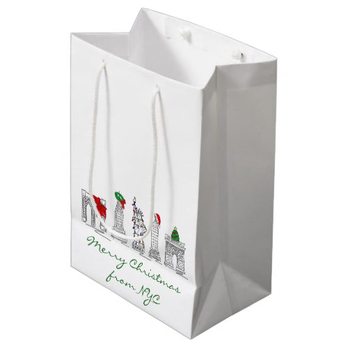 Merry Christmas from NYC New York City Holiday Medium Gift Bag