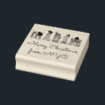 Merry Christmas from NYC New York City Xmas Art Rubber Stamp<br><div class="desc">Features an original marker illustration of a row of New York City landmarks "dressed up" for the holidays, with MERRY CHRISTMAS FROM NYC in a fun font. This design is also available on other products. Don't see what you're looking for? Need help with customization? Contact Rebecca to have something designed...</div>