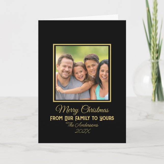Merry Christmas From Our Family to Yours Photo Card (Front)