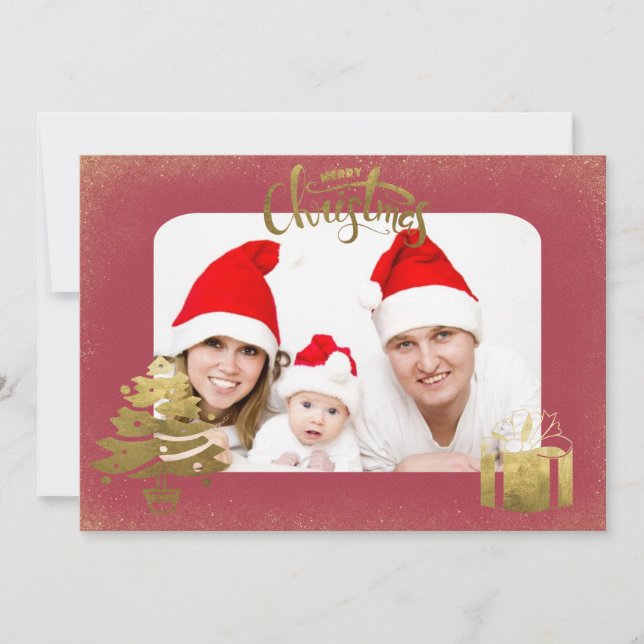 Merry Christmas from our Family to yours Photo Holiday Card (Front)