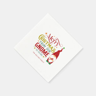 Merry Christmas From Our Gnome To Yours Napkins