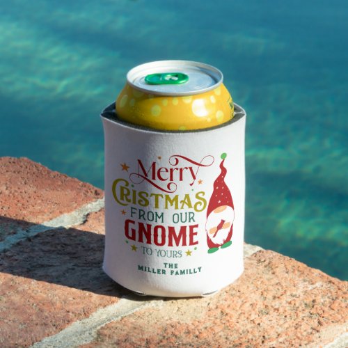 Merry Christmas from our gnome to yours Retro Text Can Cooler