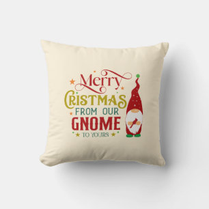 Merry Christmas From Our Gnome To Yours Throw Pillow