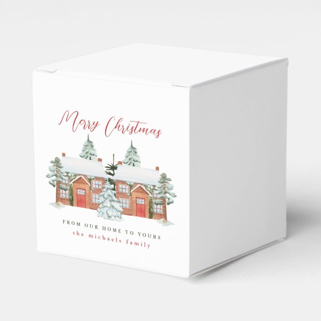 Merry Christmas From Our Home to Yours Favor Boxes (Front Side)