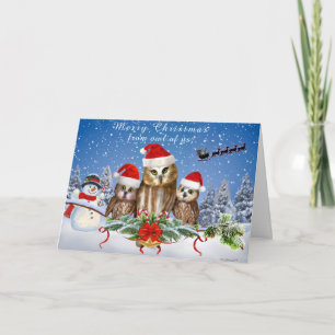MERRY CHRISTMAS FROM OWL OF US! HOLIDAY CARD