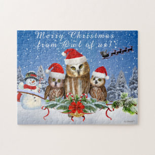 MERRY CHRISTMAS FROM OWL OF US! JIGSAW PUZZLE