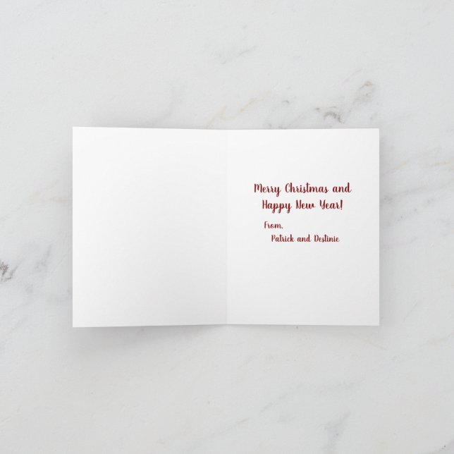 Merry Christmas from Patrick and Destinie Note Car Note Card (Inside)