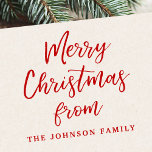 Merry Christmas from personalized name Rubber Stamp<br><div class="desc">Rubber stamp featuring the text Merry Christmas in an elegant font and personalised name.</div>