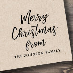 Merry Christmas from personalized name Rubber Stamp<br><div class="desc">Rubber stamp featuring the text Merry Christmas in an elegant font and personalised name.</div>