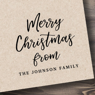 Merry Christmas from personalized name Rubber Stamp
