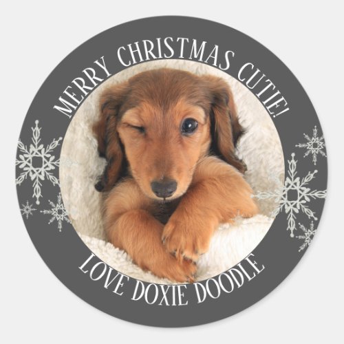 Merry Christmas from Photo Classic Round Sticker