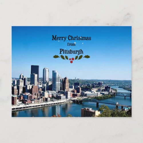 Merry Christmas from Pittsburgh Holiday Postcard