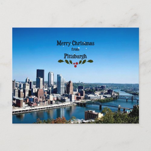 Merry Christmas from Pittsburgh Holiday Postcard