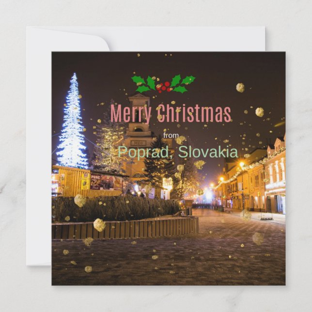 Merry Christmas from Poprad, Slovakia  Card (Front)