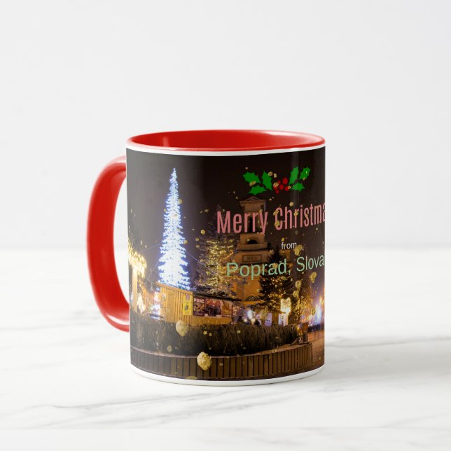 Merry Christmas from Poprad, Slovakia Mug (Front Left)
