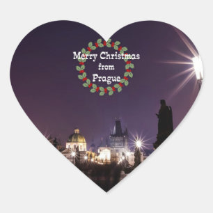 Merry Christmas from Prague Heart Sticker