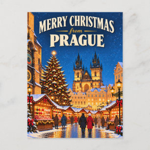 Merry Christmas from Prague Vintage Holiday Card