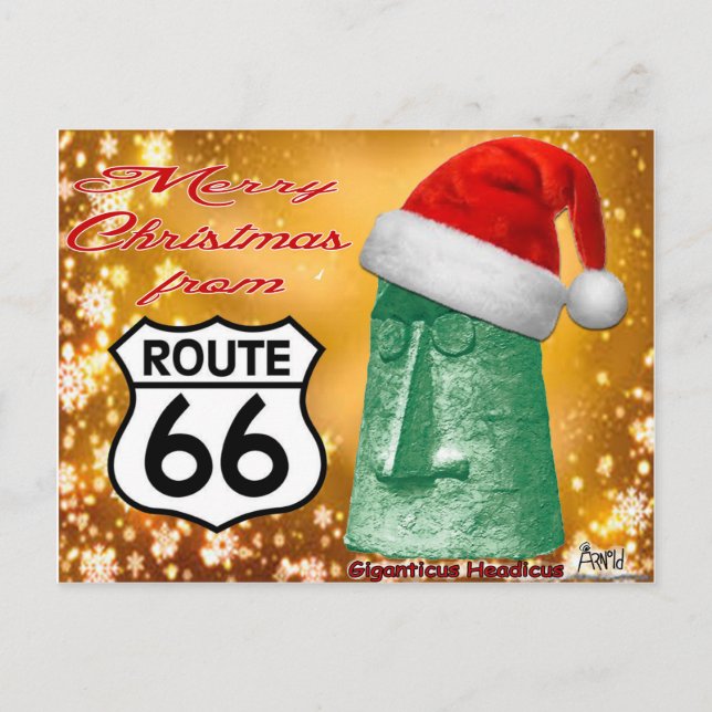 Merry Christmas from Route 66 Giganticus Holiday Postcard (Front)