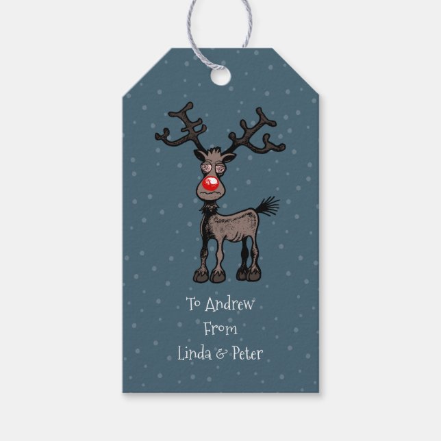 Merry Christmas From Rudolph Gift Tags (Front)