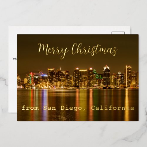 Merry Christmas from San Diego California Foil Holiday Card