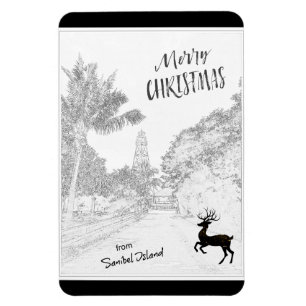 Merry Christmas from Sanibel Island Lighthouse FL Magnet