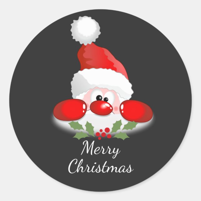 Merry Christmas from Santa Classic Round Sticker (Front)