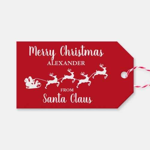Merry Christmas From Santa Claus ADD NAME Gift Tags