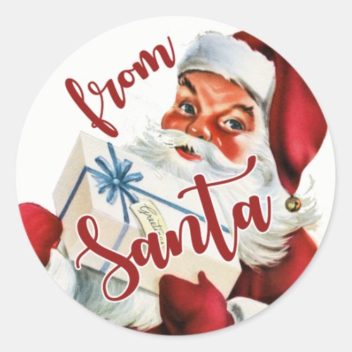 Merry Christmas  From Santa Claus Classic Round Sticker