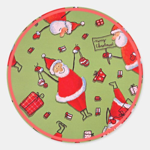 Merry Christmas from Santa Claus Classic Round Sticker