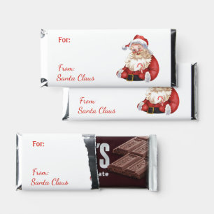 Merry Christmas From Santa Claus Custom NAME Hershey Bar Favors