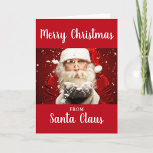 Merry Christmas From Santa Claus Fold Holiday Card
