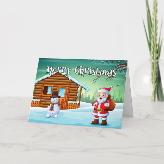 Merry Christmas From Santa Claus Holiday Card (Front)