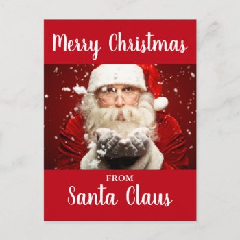 Merry Christmas From Santa Claus Holiday Postcard by HappyMemoriesPaperCo at Zazzle